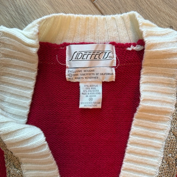 SIDEFFECTS Vintage Long Sleeve Knit Button Down Cardigan Holiday Sweater - Picture 2 of 4